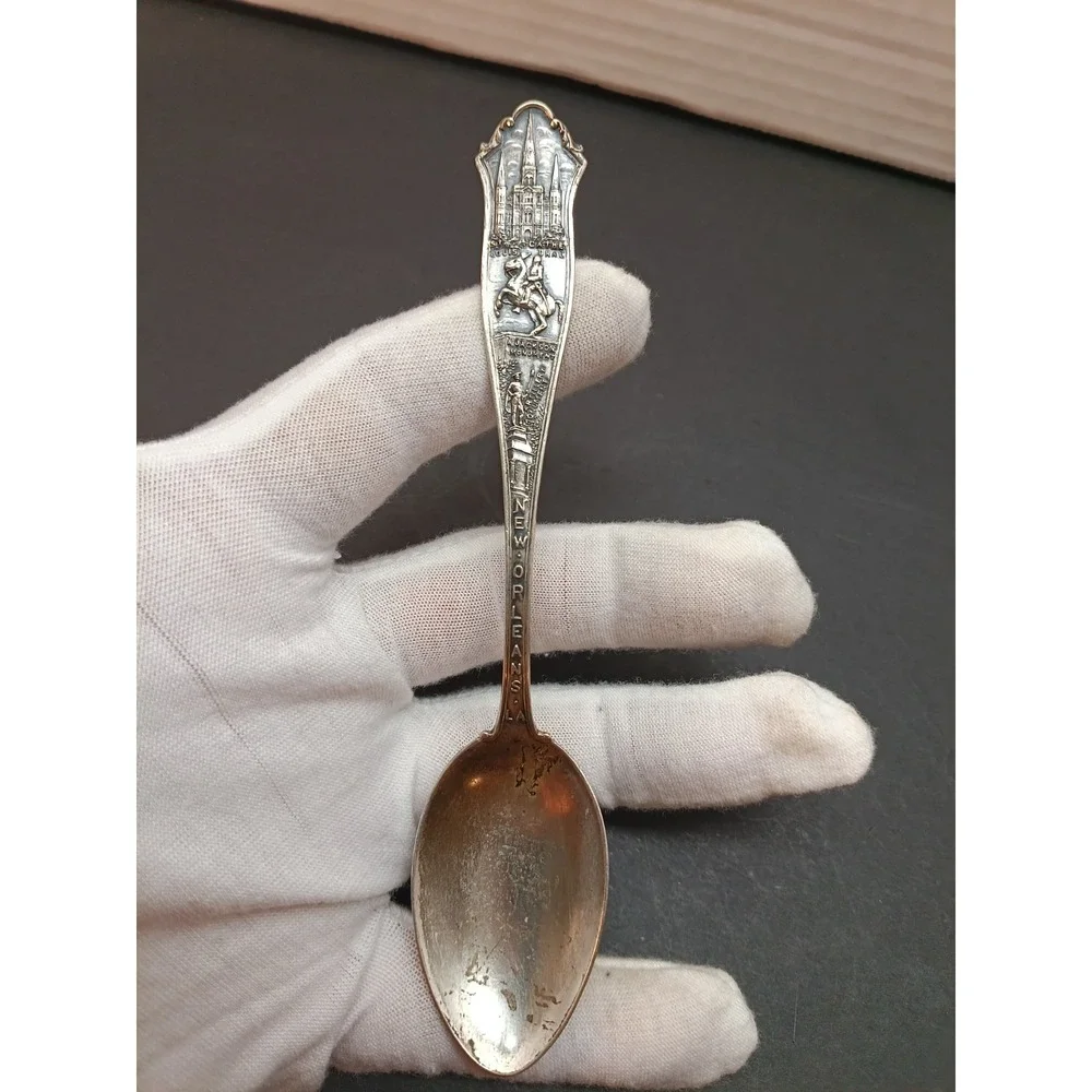 Monogrammed New Orleans LA, Sterling Silver Souvenir Spoon Ordinate 16 Grams